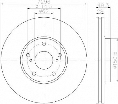 HELLA PAGID 8dd355115981 -  Тормозной диск